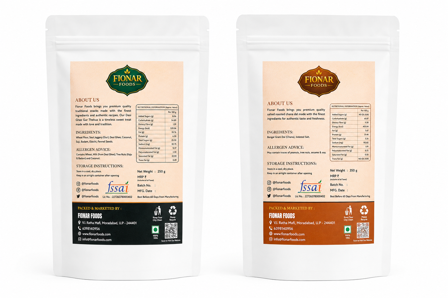Jaggery Thekua & Salted Roasted Chana Dal | Indian Snack Combo | Indian Snacks | 600g