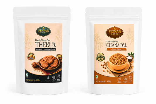 Jaggery Thekua & Salted Roasted Chana Dal | Indian Snack Combo | Indian Snacks | 600g