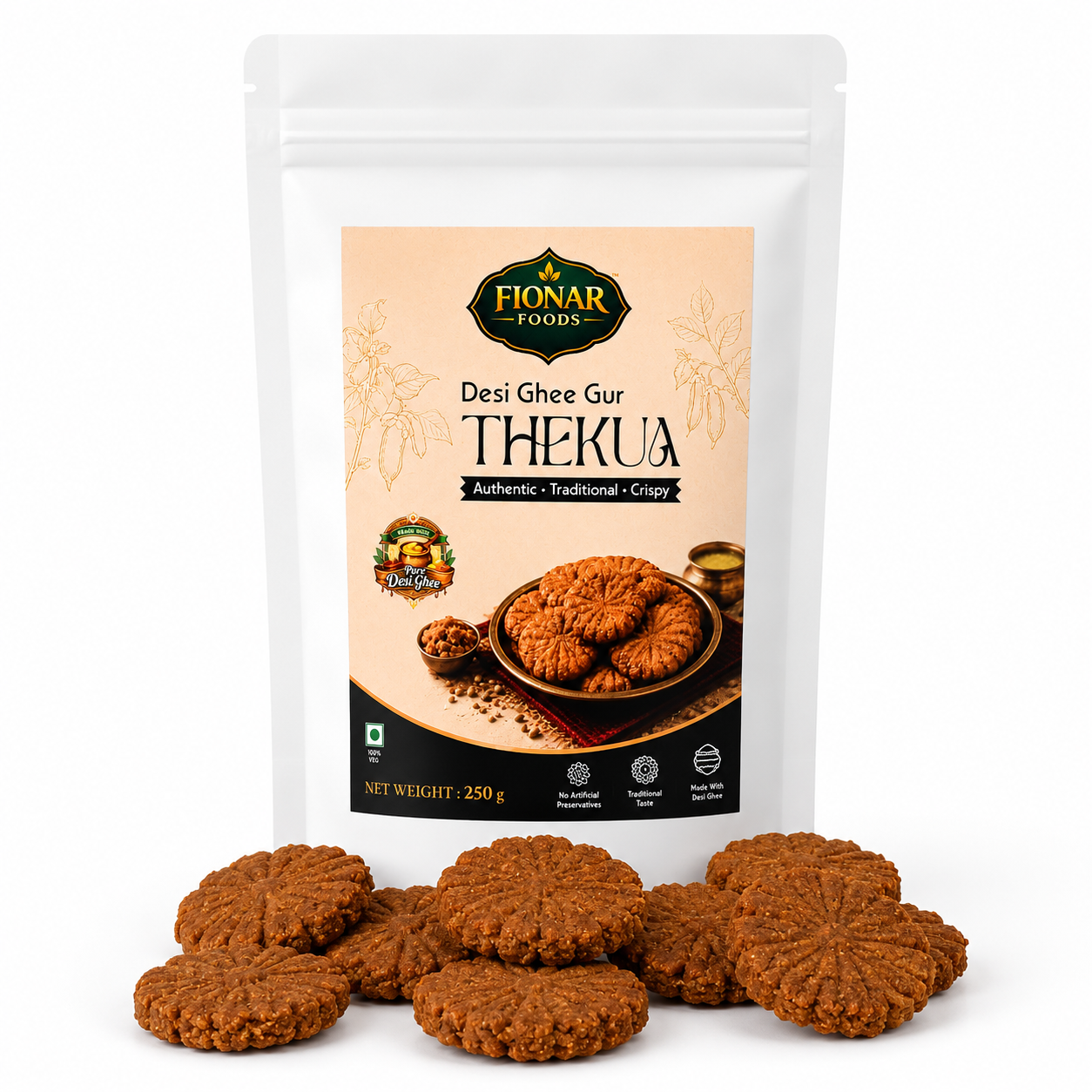 Jaggery Thekua & Salted Roasted Chana Dal | Indian Snack Combo | Indian Snacks | 600g
