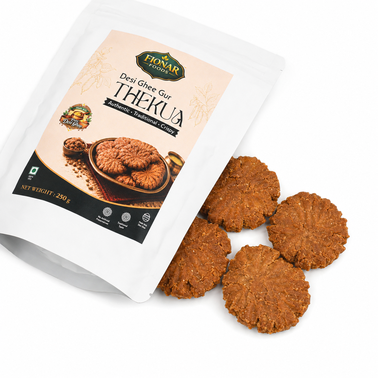 Jaggery Thekua & Salted Roasted Chana Dal | Indian Snack Combo | Indian Snacks | 600g